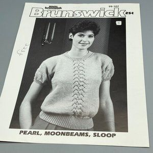 Vintage Patterns Brunswick Yarns Moonbeams Pearl Sloop Knits Volume 99-107 Cable
